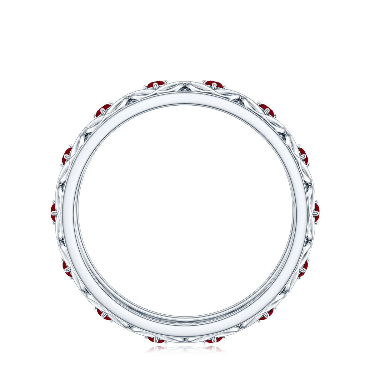 Natural Ruby Celtic Knot Wedding Band for Women