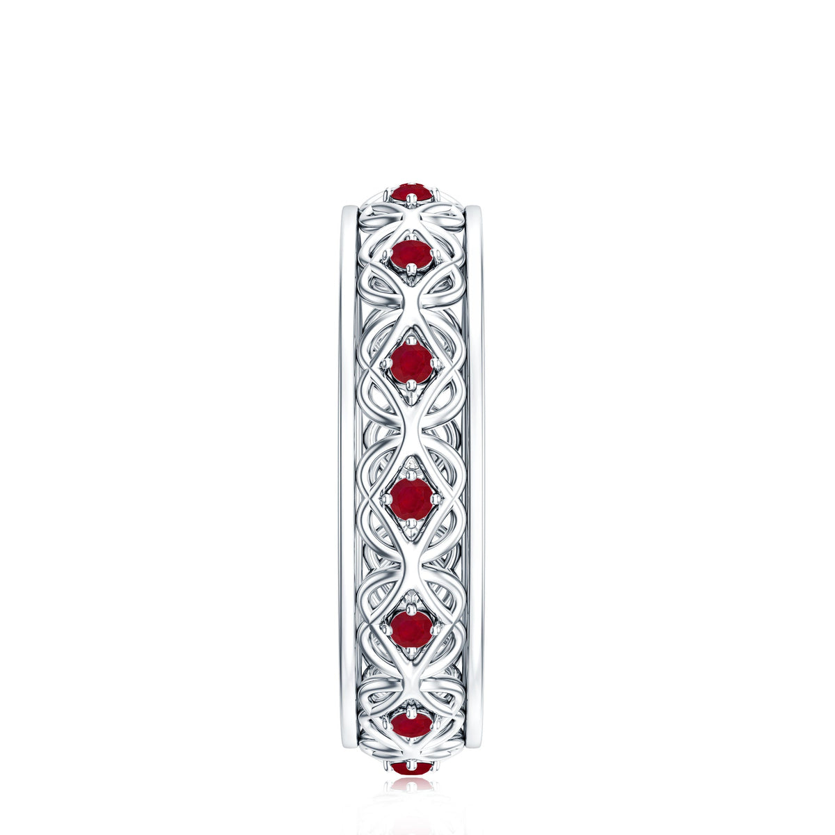 Natural Ruby Celtic Knot Wedding Band for Women