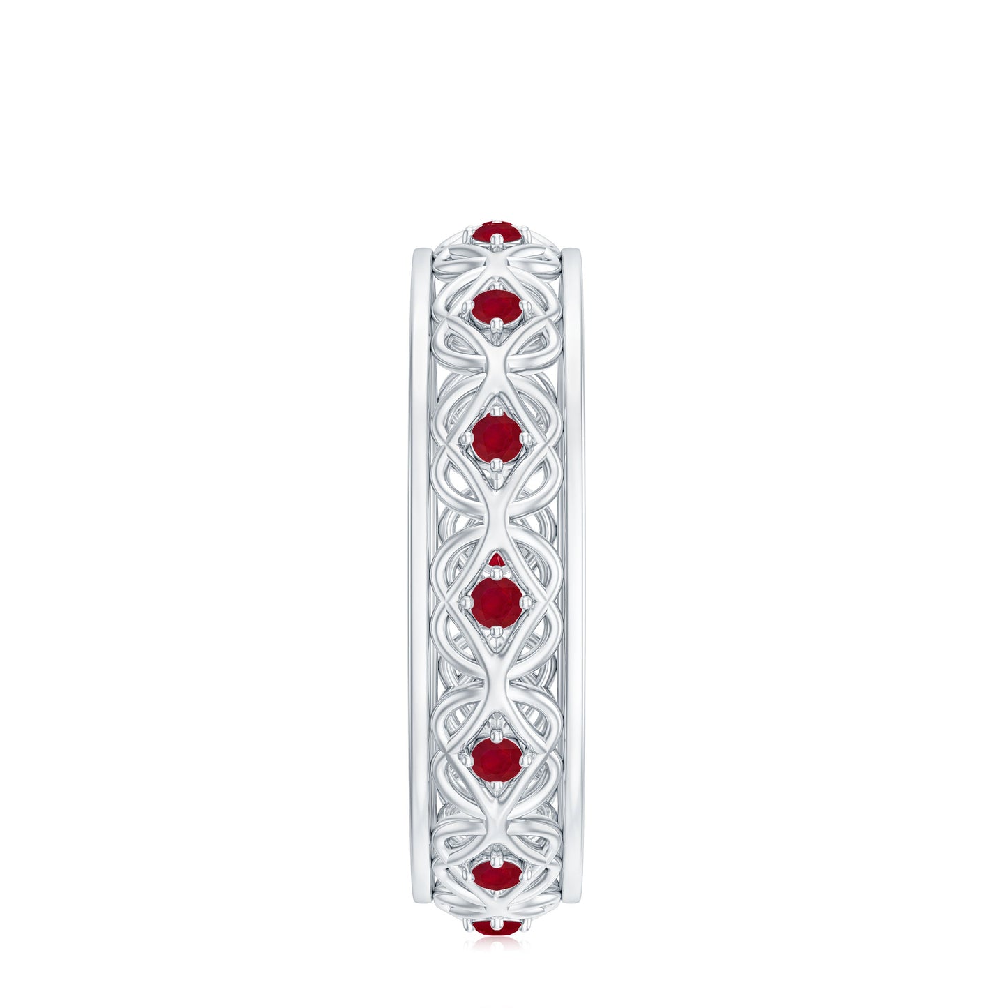 Natural Ruby Celtic Knot Wedding Band for Women