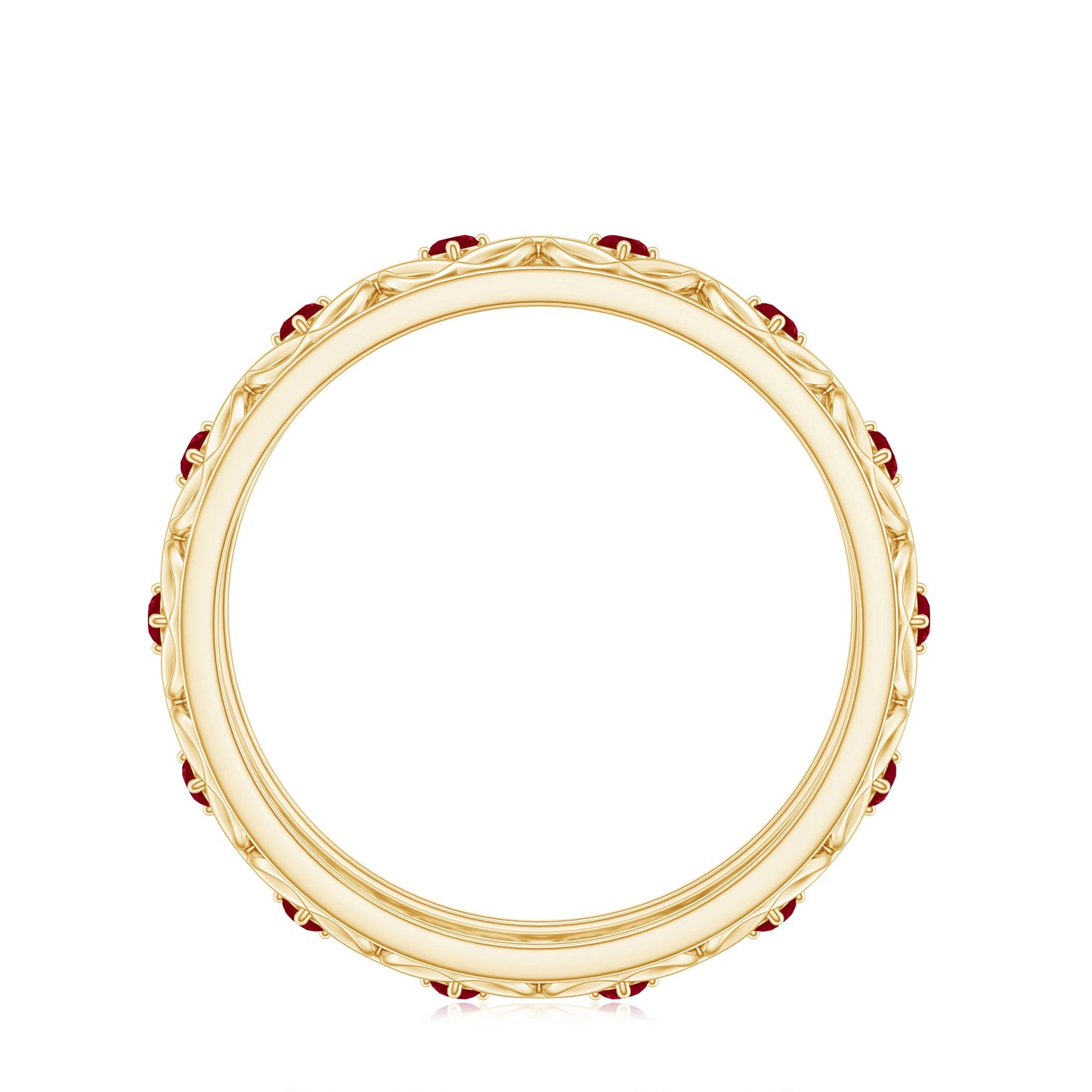 Natural Ruby Celtic Knot Wedding Band for Women