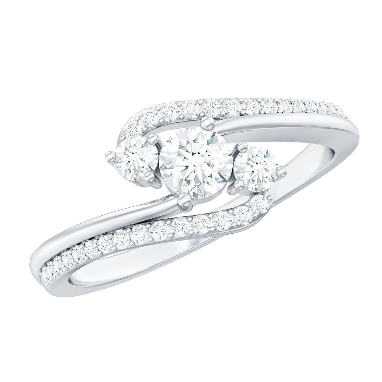 Certified Diamond 3 Stone Engagement Ring