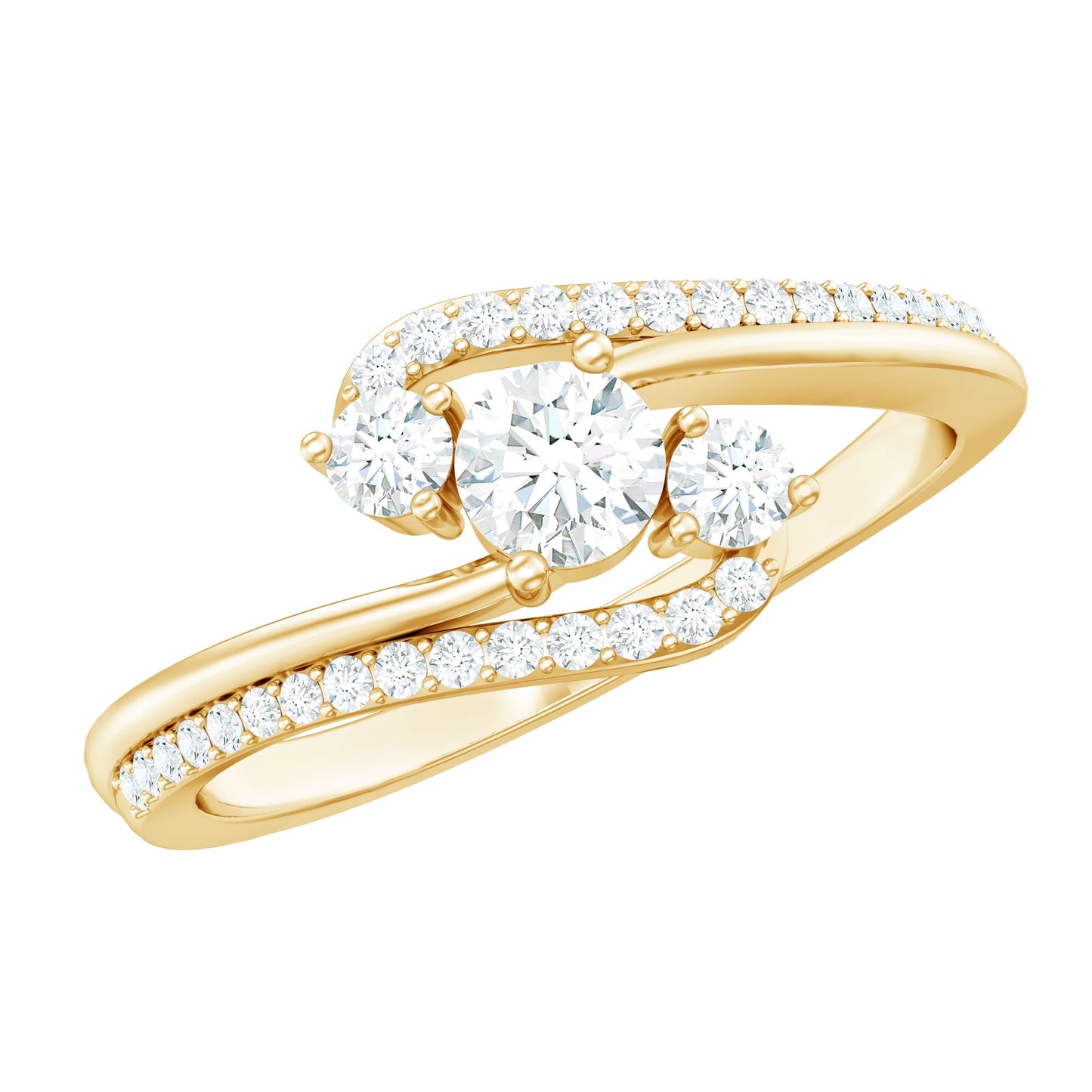 Certified Diamond 3 Stone Engagement Ring