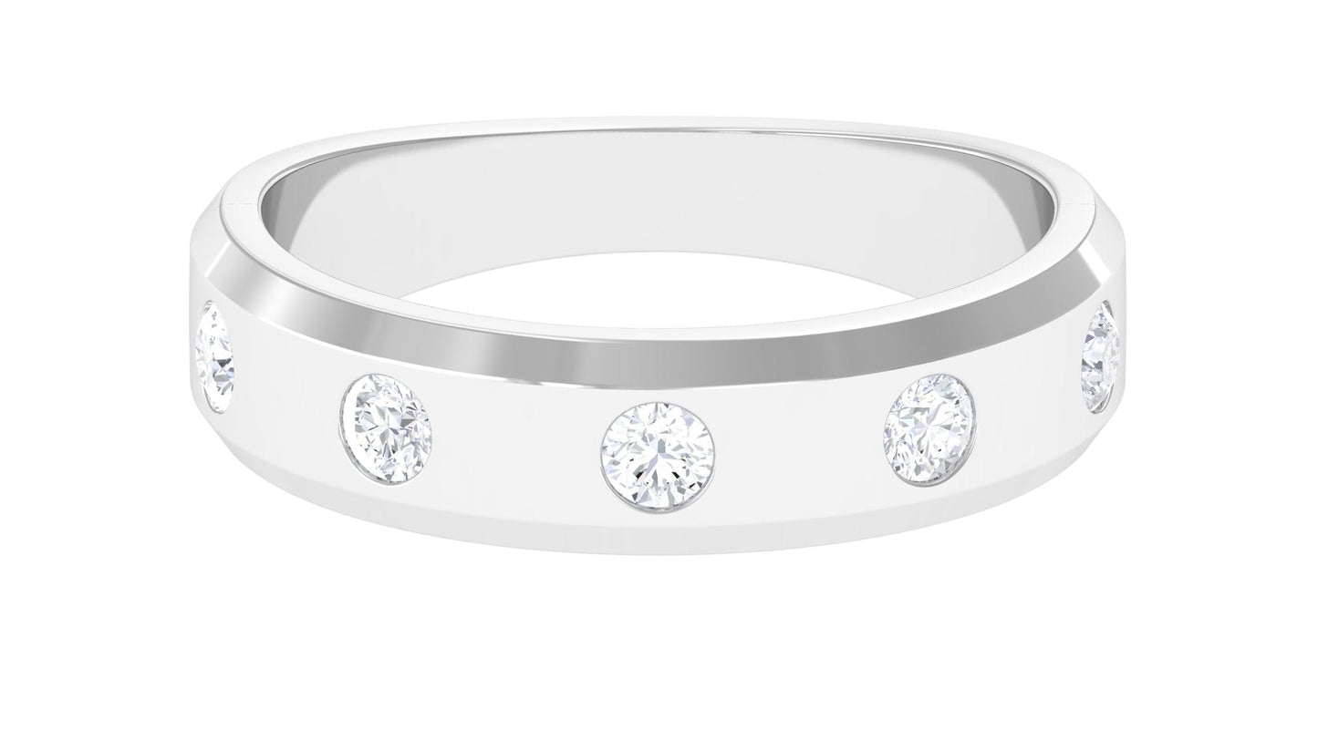 Certified Natural Diamond Mens Wedding Band