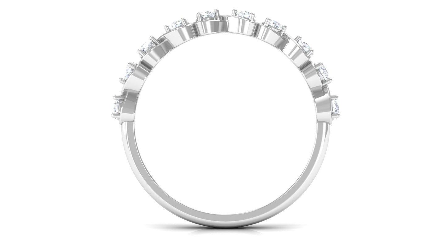 Natural Diamond Half Eternity Infinity Ring for Valentines