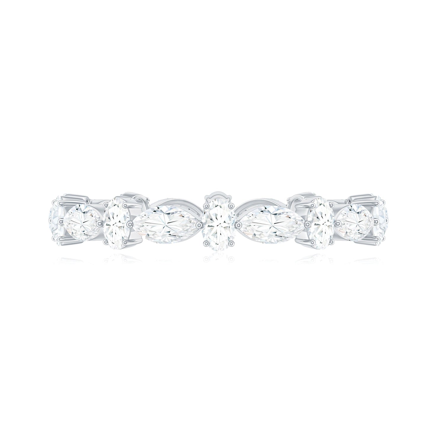 Oval and Marquise Cut Moissanite Stackable Eternity Ring