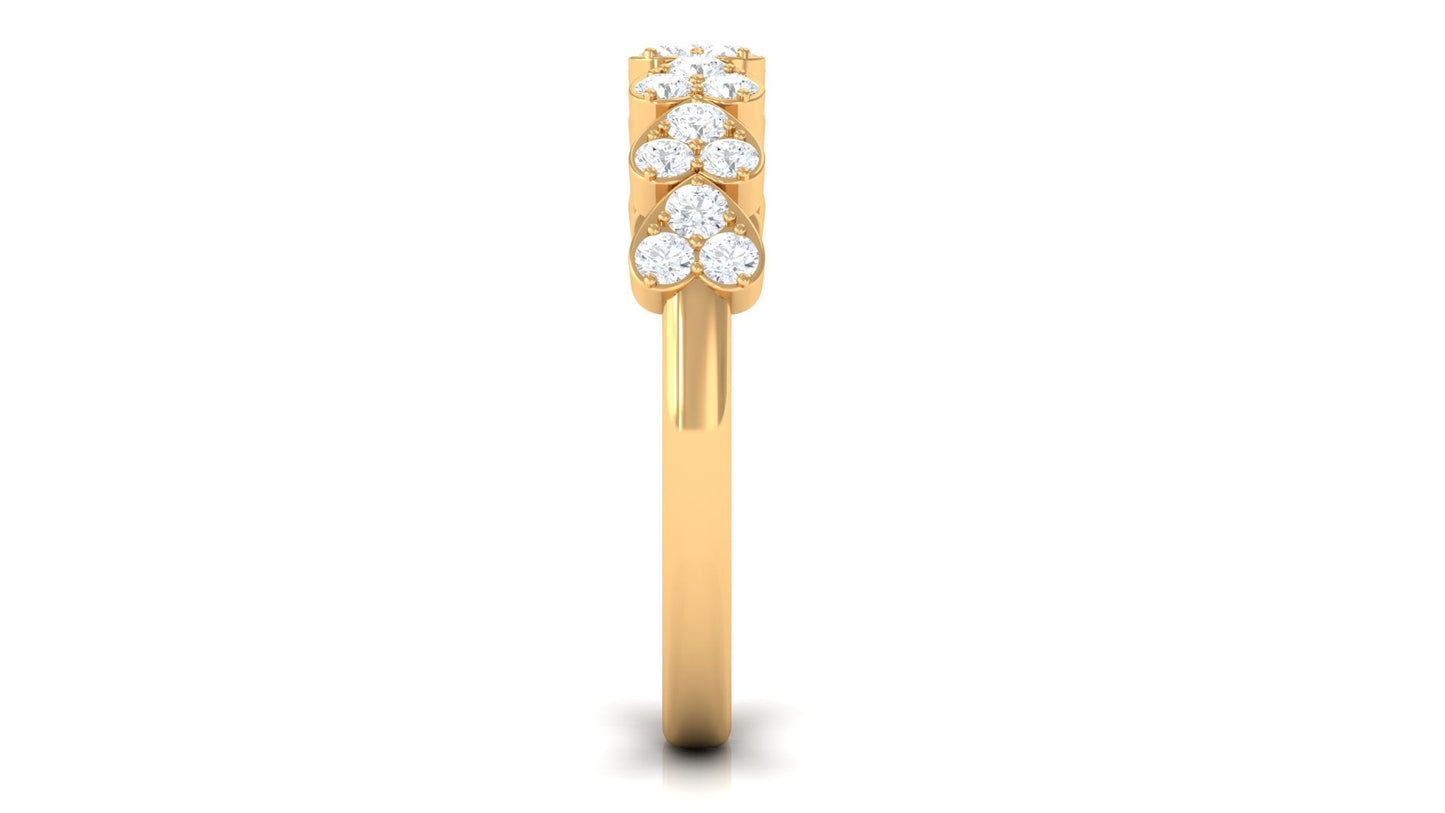 Certified Natural Diamond Heart Eternity Ring in East West Style