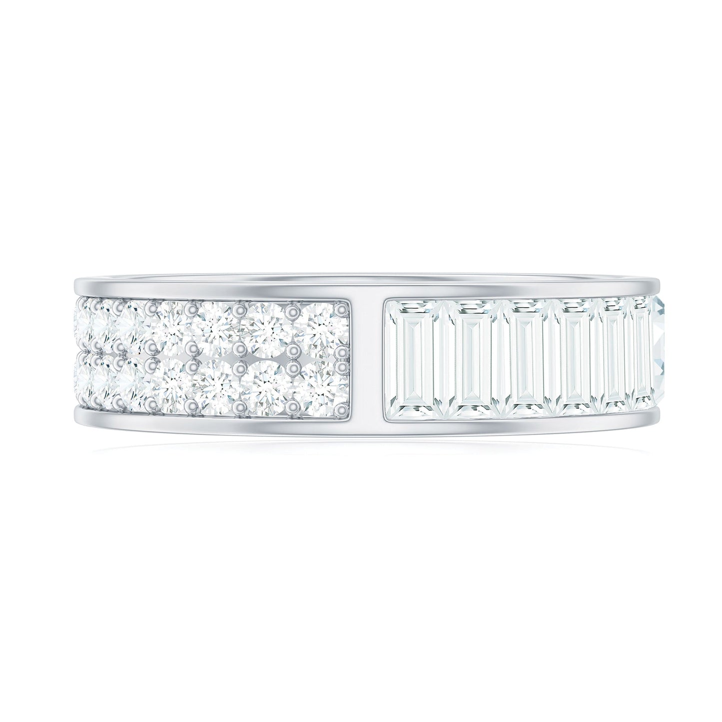 Certified Moissanite Wide Eternity Wedding Band
