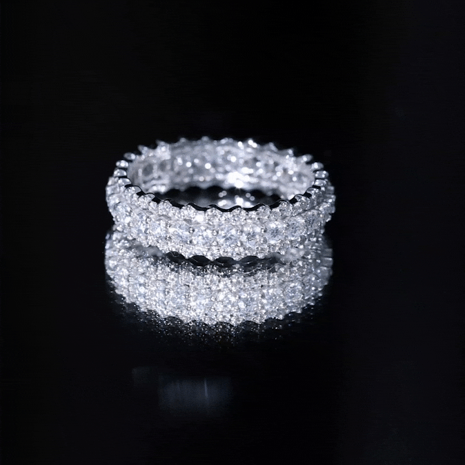 Certified Round Cut Moissanite Eternity Ring For Wedding