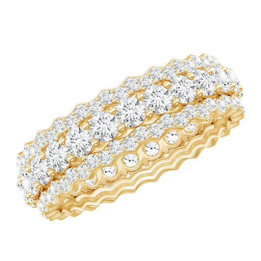 Certified Round Cut Moissanite Eternity Ring For Wedding