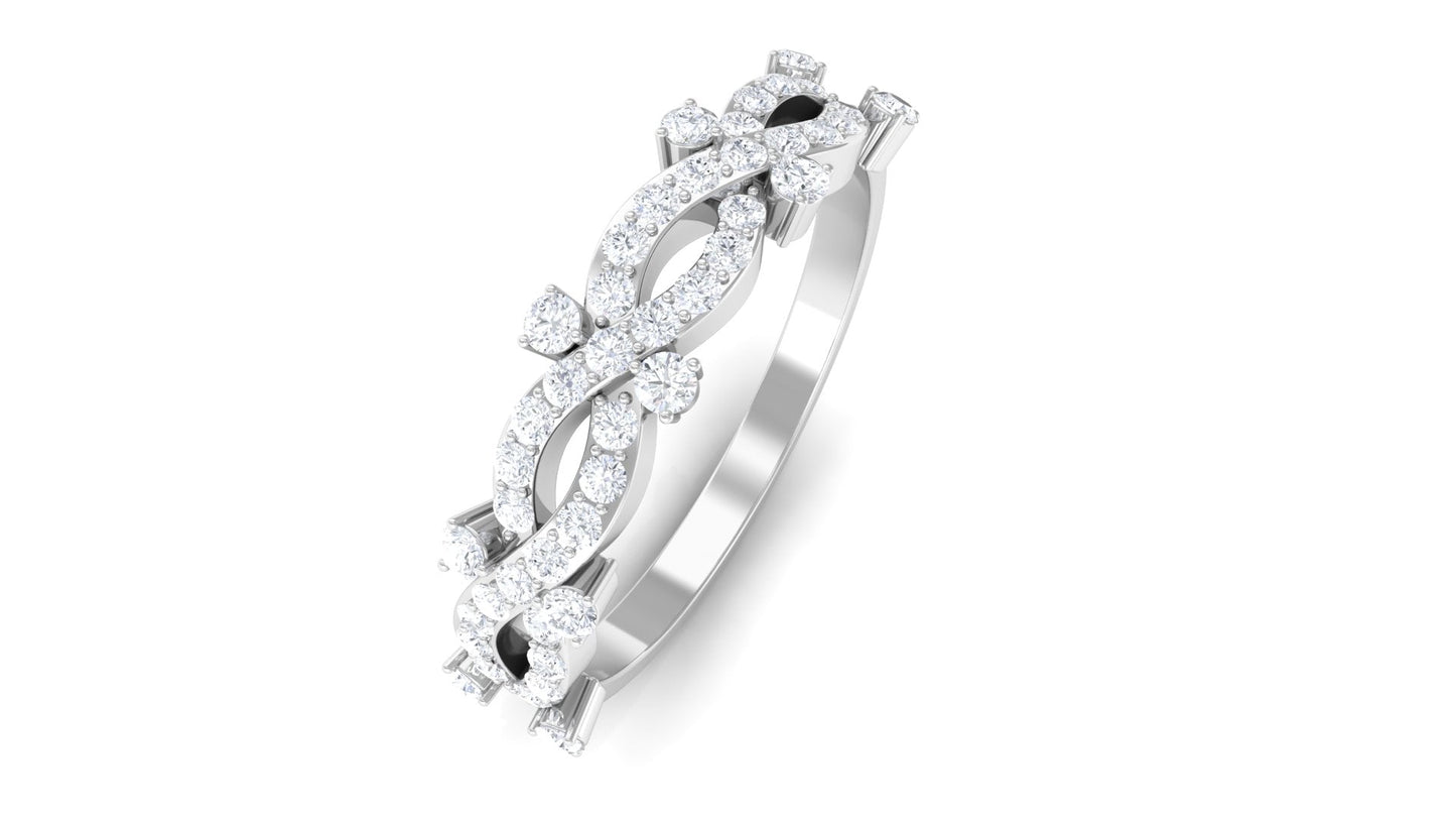 Designer Natural Diamond Infinity Half Eternity Ring