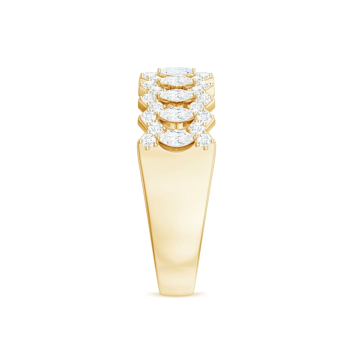 Certified Moissanite Designer Half Eternity Band Ring