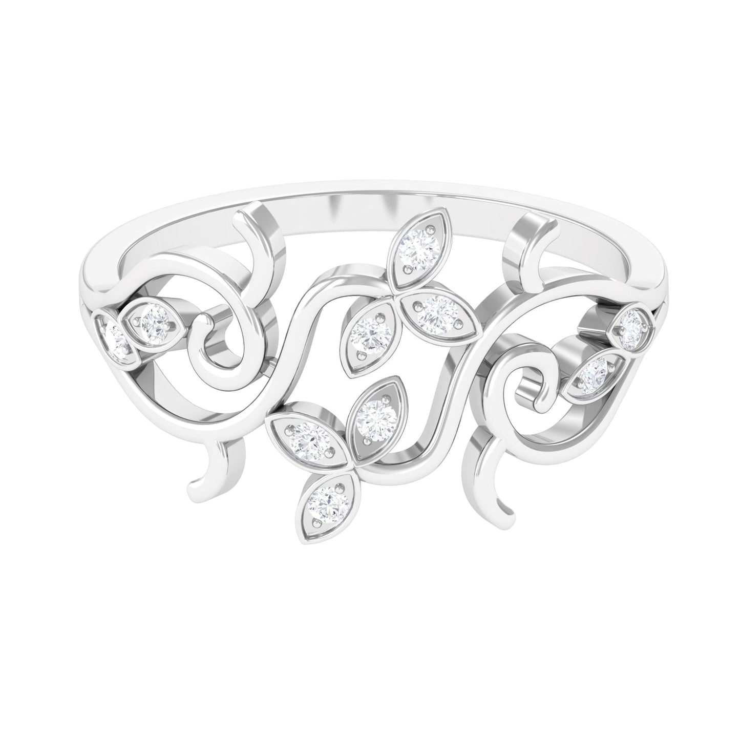 Nature Inspired Diamond Vine Ring for Women