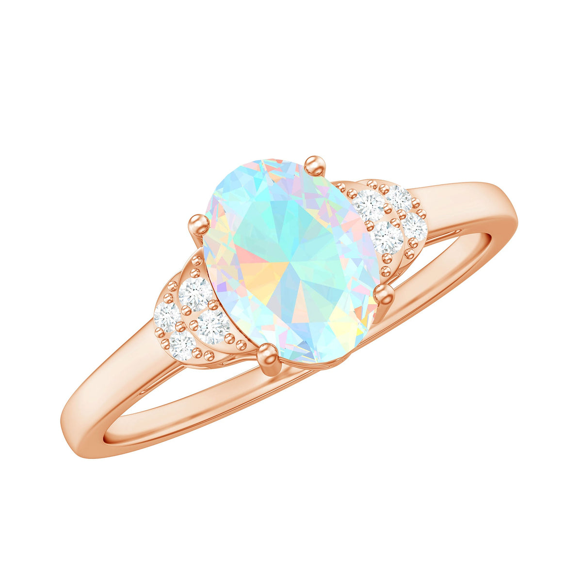 1 Carat Classic Ethiopian Opal Oval Engagement Ring