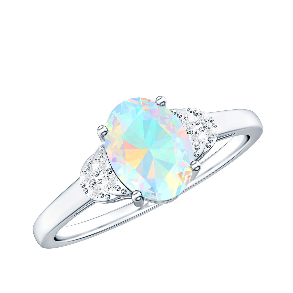 1 Carat Classic Ethiopian Opal Oval Engagement Ring