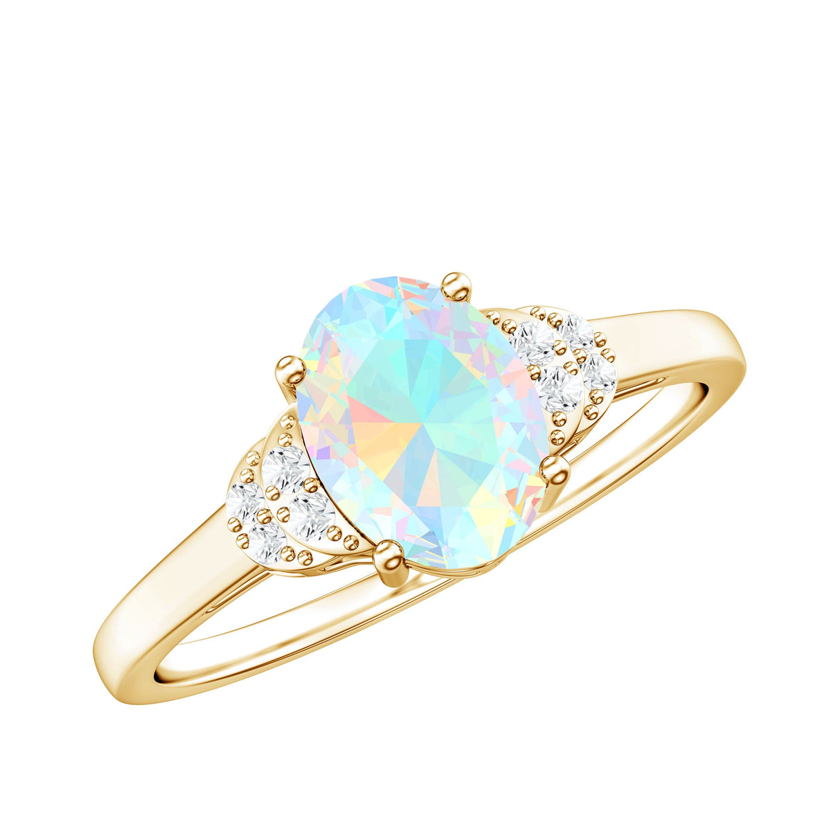 1 Carat Classic Ethiopian Opal Oval Engagement Ring