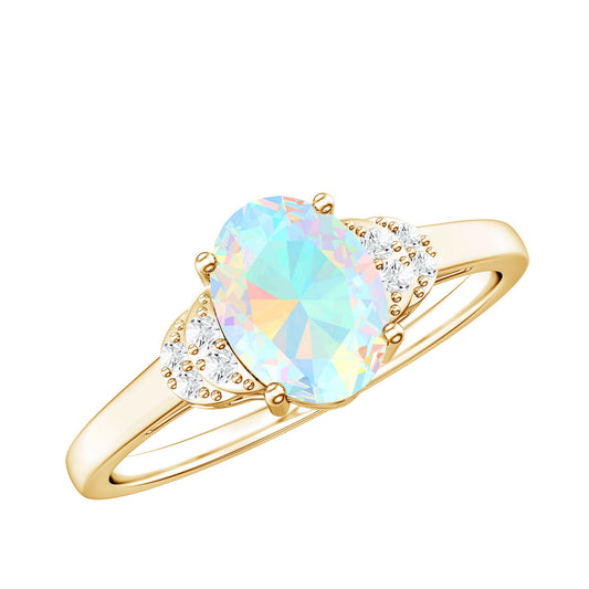 1 Carat Classic Ethiopian Opal Oval Engagement Ring