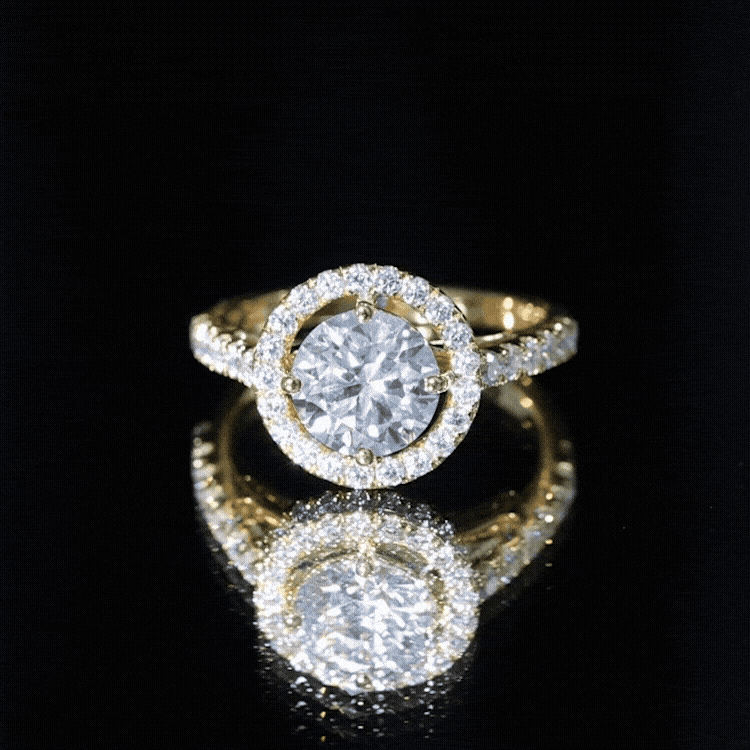 Certified 2 Carat Moissanite Engagement Ring with Halo