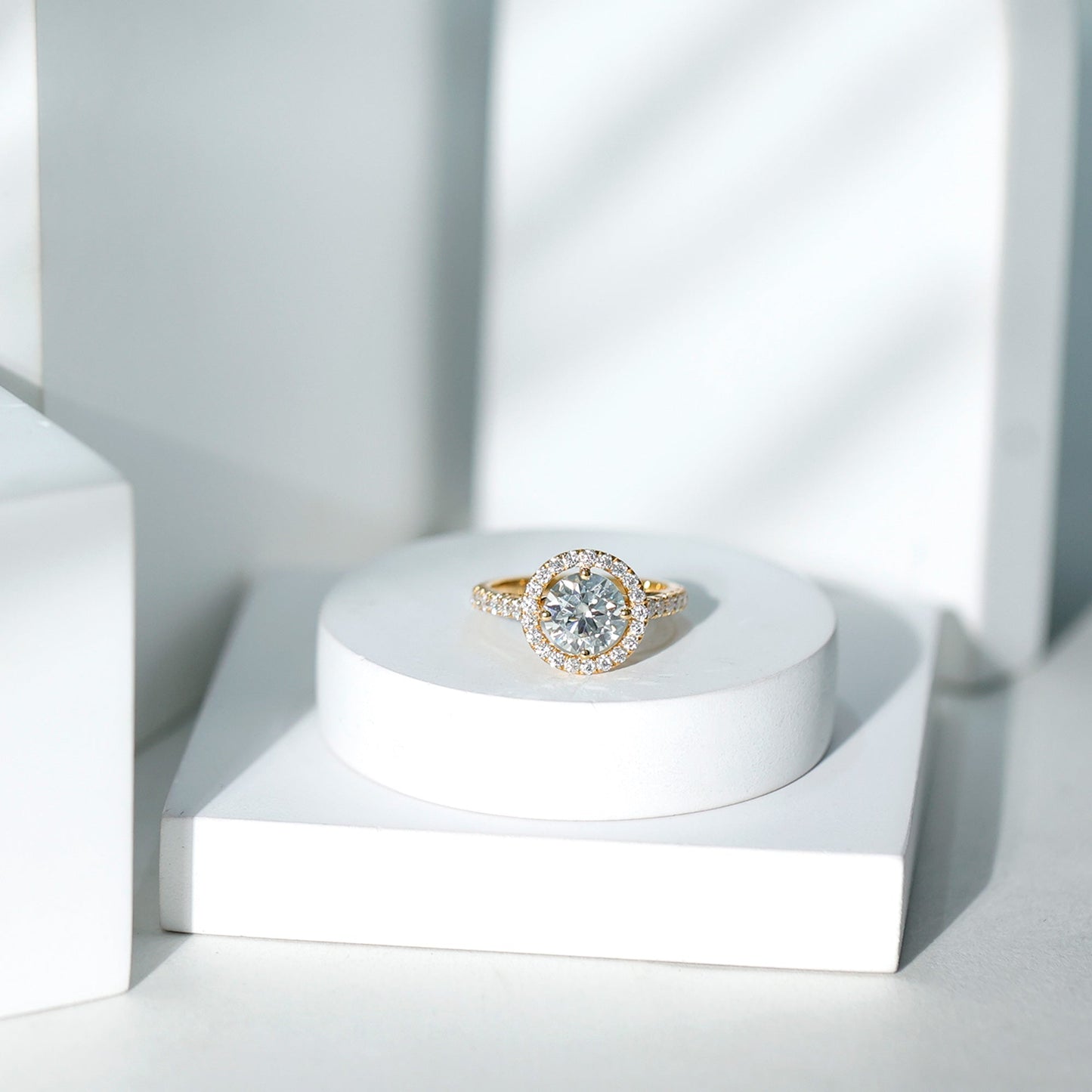 Certified 2 Carat Moissanite Engagement Ring with Halo