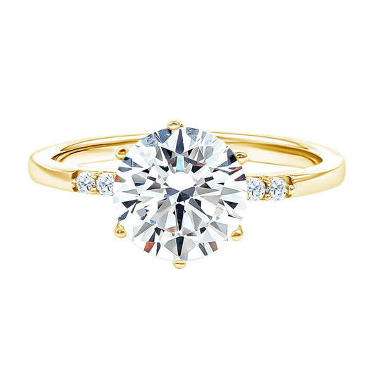 Round Cut 3 Carat Lab Grown Diamond Solitaire Engagement Ring