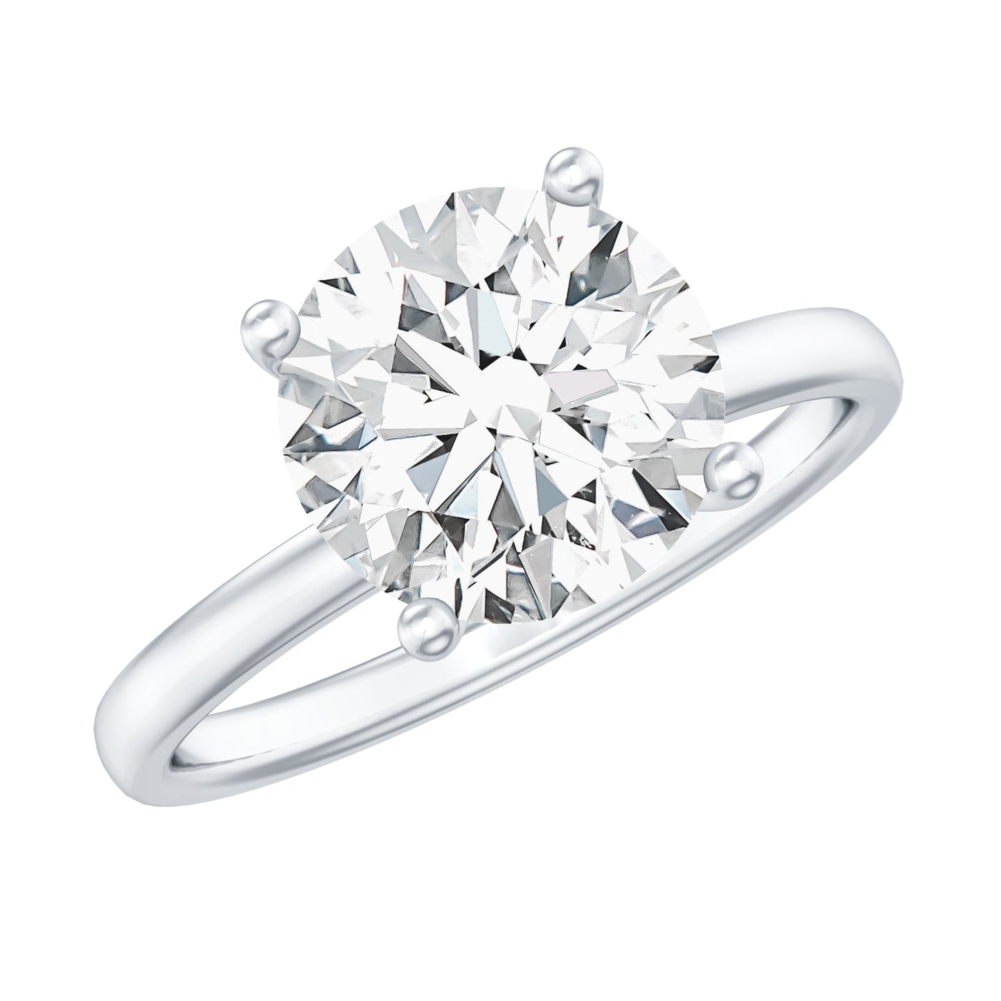 Certified 3 Carat Lab Grown Diamond Solitaire Engagement Ring