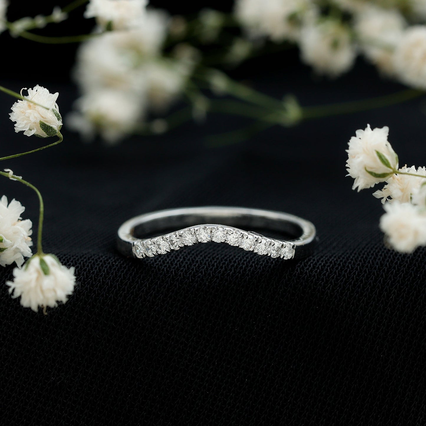 Certified Lab Grown Diamond Curved Stackable Ring