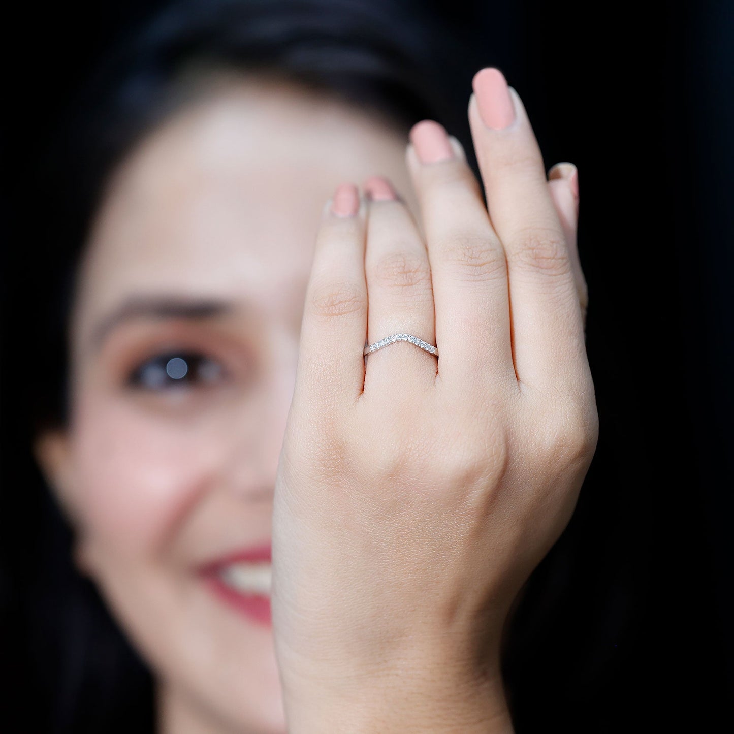 Certified Lab Grown Diamond Curved Stackable Ring