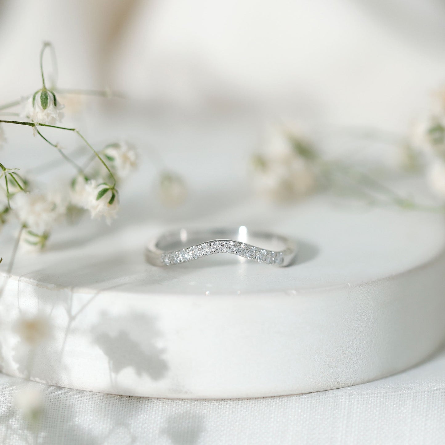Certified Lab Grown Diamond Curved Stackable Ring
