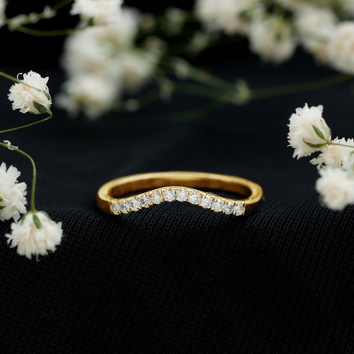 Certified Lab Grown Diamond Curved Stackable Ring
