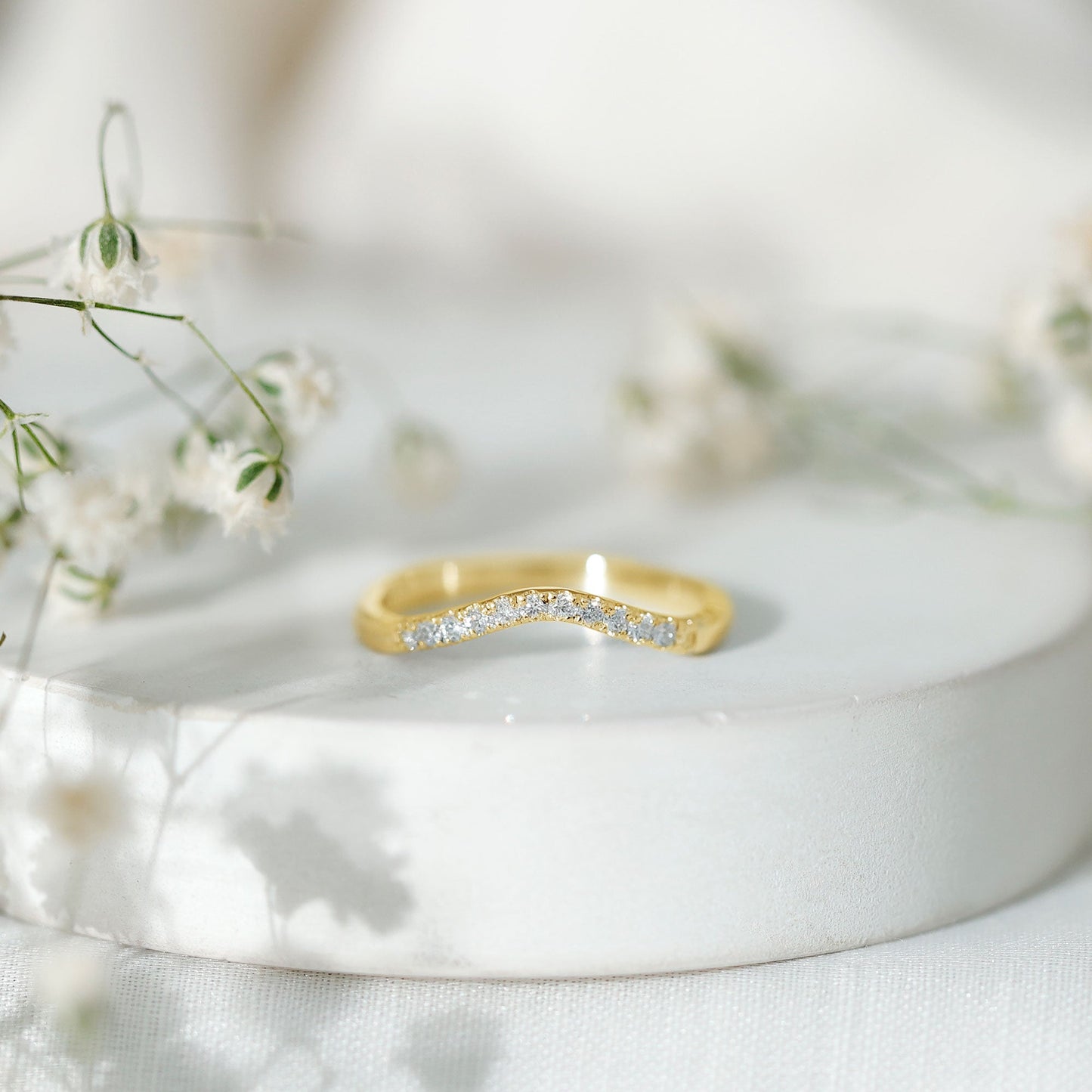 Certified Lab Grown Diamond Curved Stackable Ring