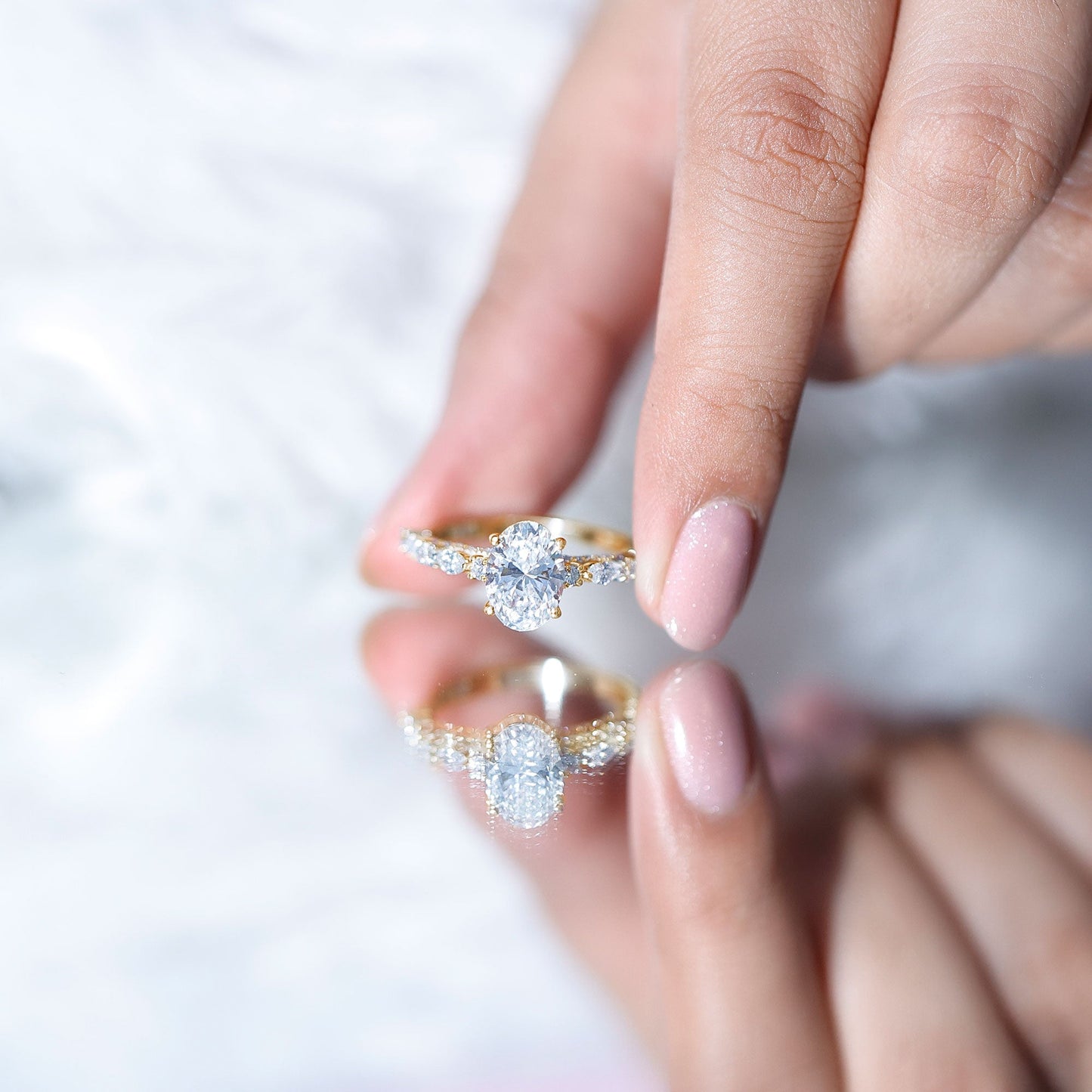 2 Carat Oval Lab Grown Diamond Engagement Ring with IGI Certificate