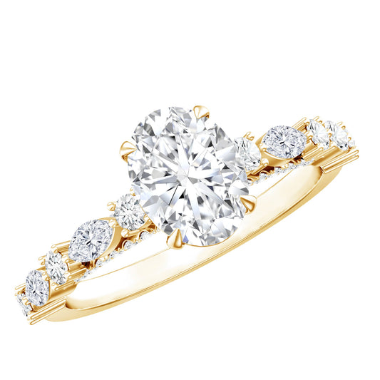 1 Carat IGI Certified Oval Cut Lab Grown Diamond Solitaire Engagement Ring