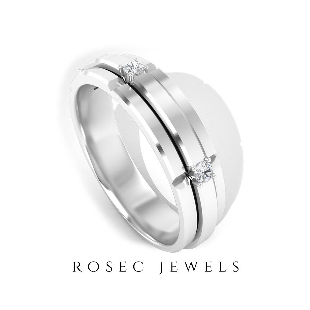 Natural Mens Diamond Band Ring with Certificate