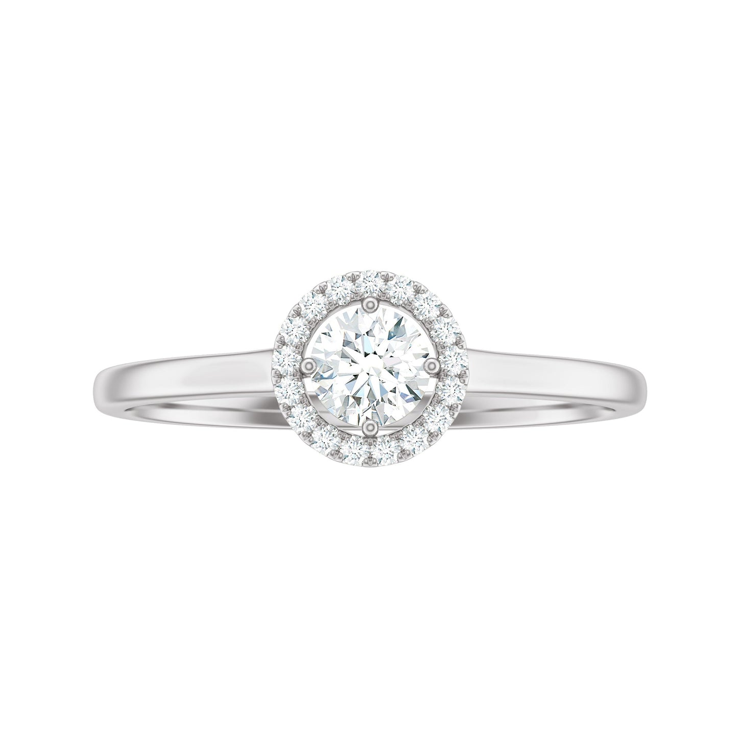 Certified Moissanite Promise Ring for Her with Halo