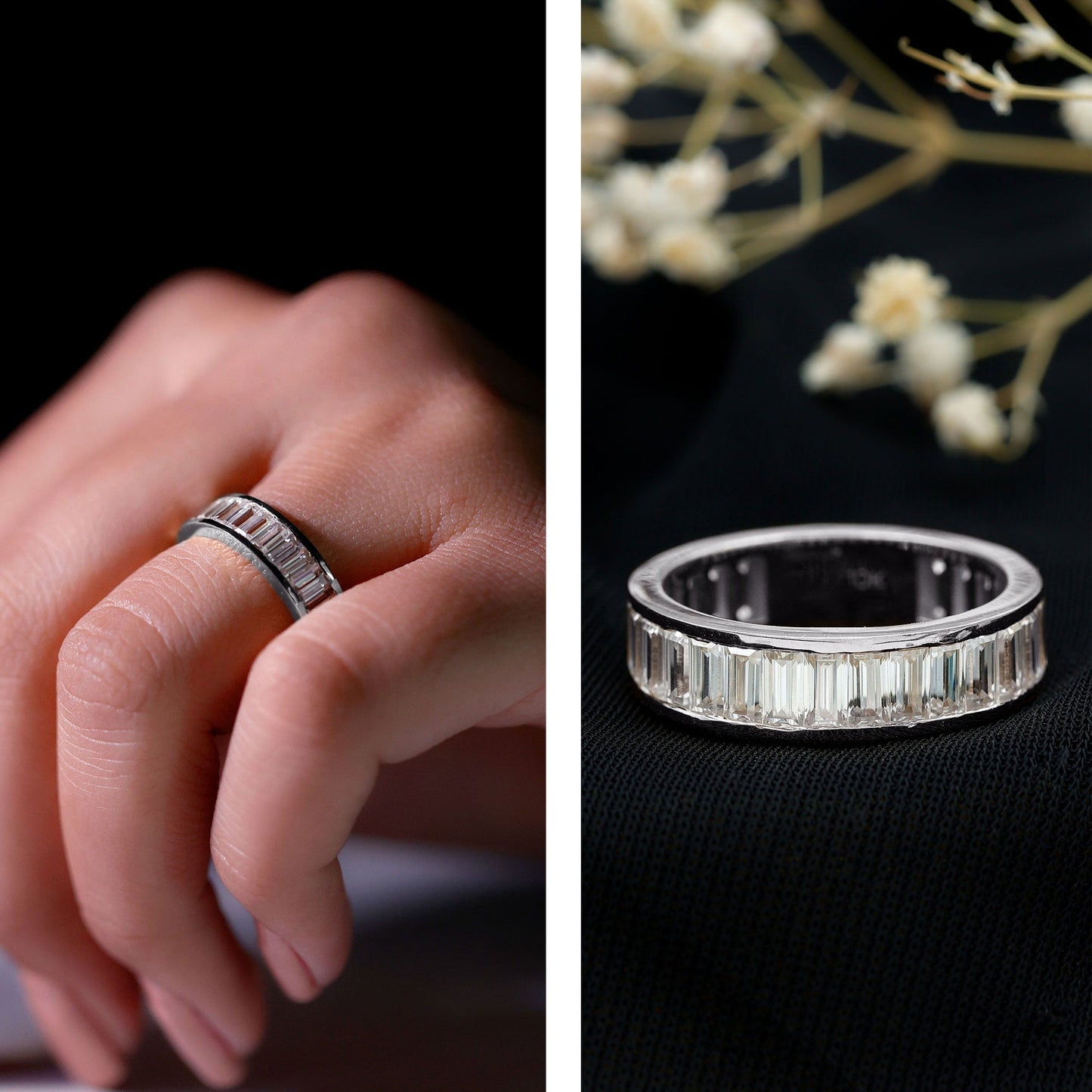 Certified Moissanite Channel Set Eternity Band