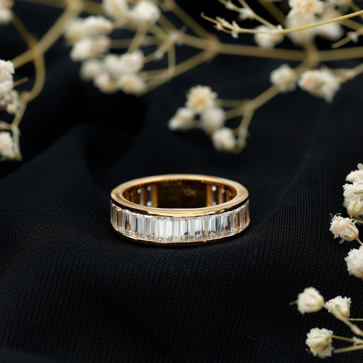 Certified Moissanite Channel Set Eternity Band
