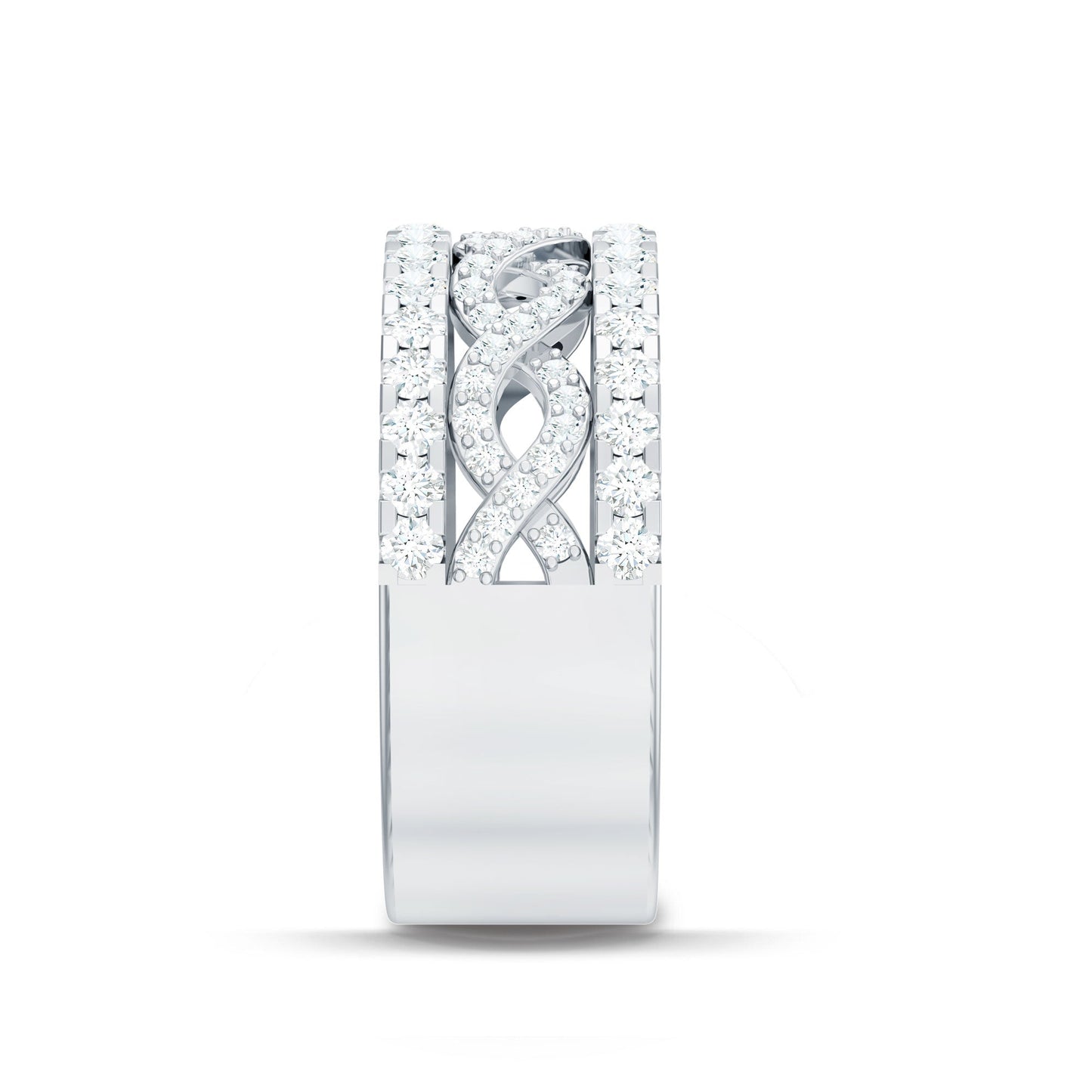 Certified Moissanite Infinity Wedding Band for Women