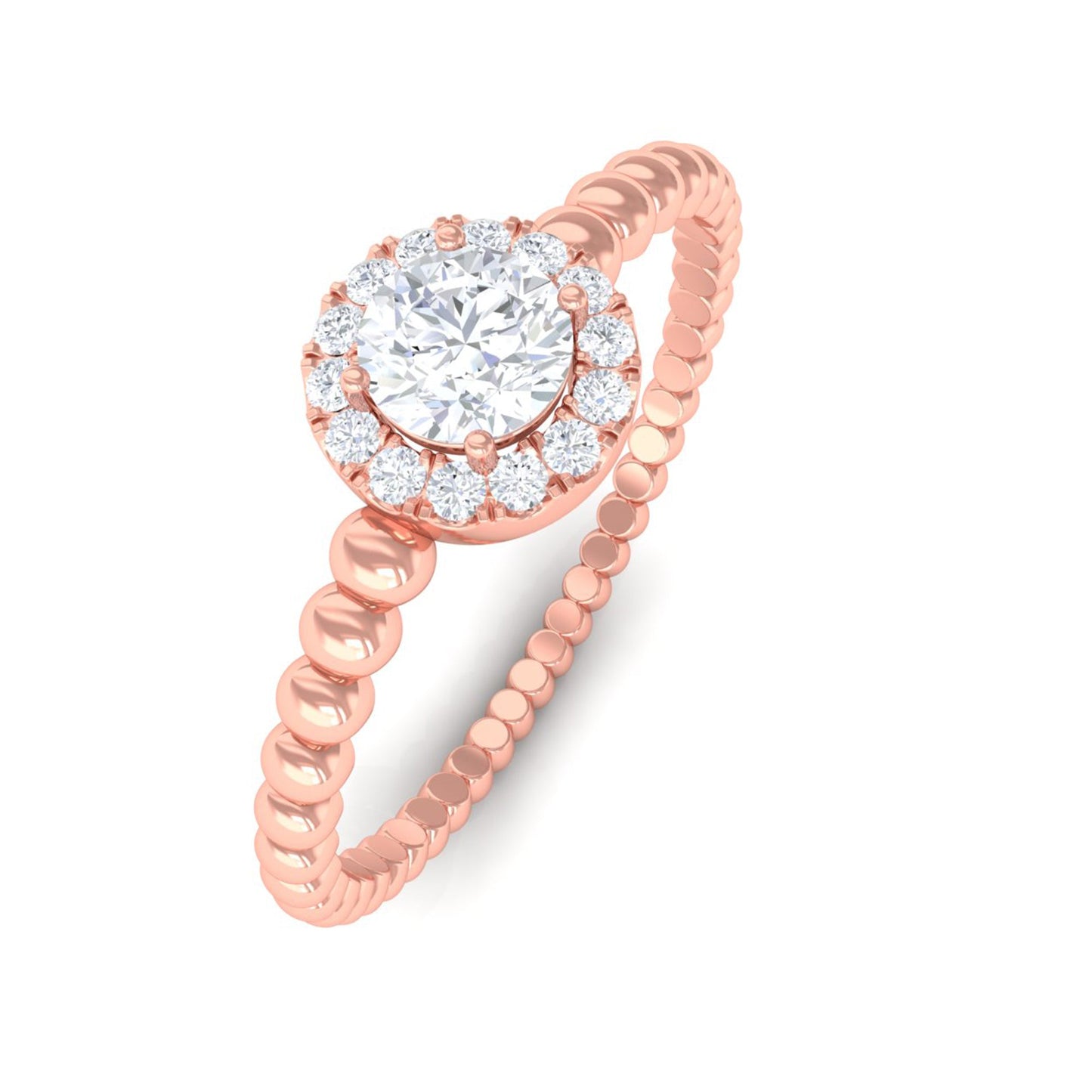 Certified Real Diamond Promise Ring with Bubble Shank