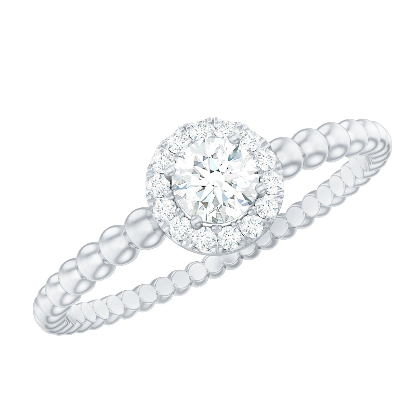 Certified Real Diamond Promise Ring with Bubble Shank