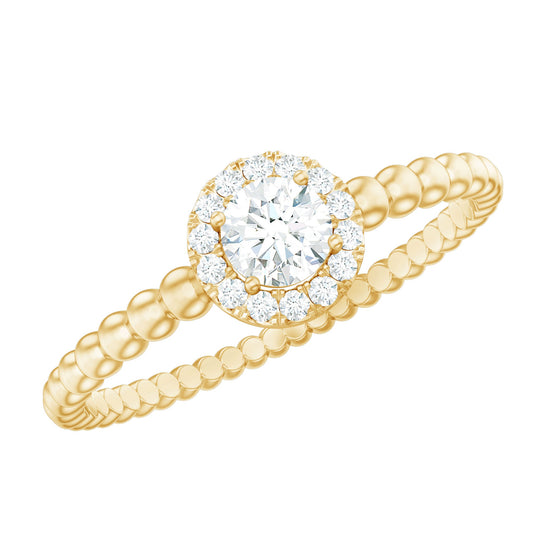 Certified Real Diamond Promise Ring with Bubble Shank