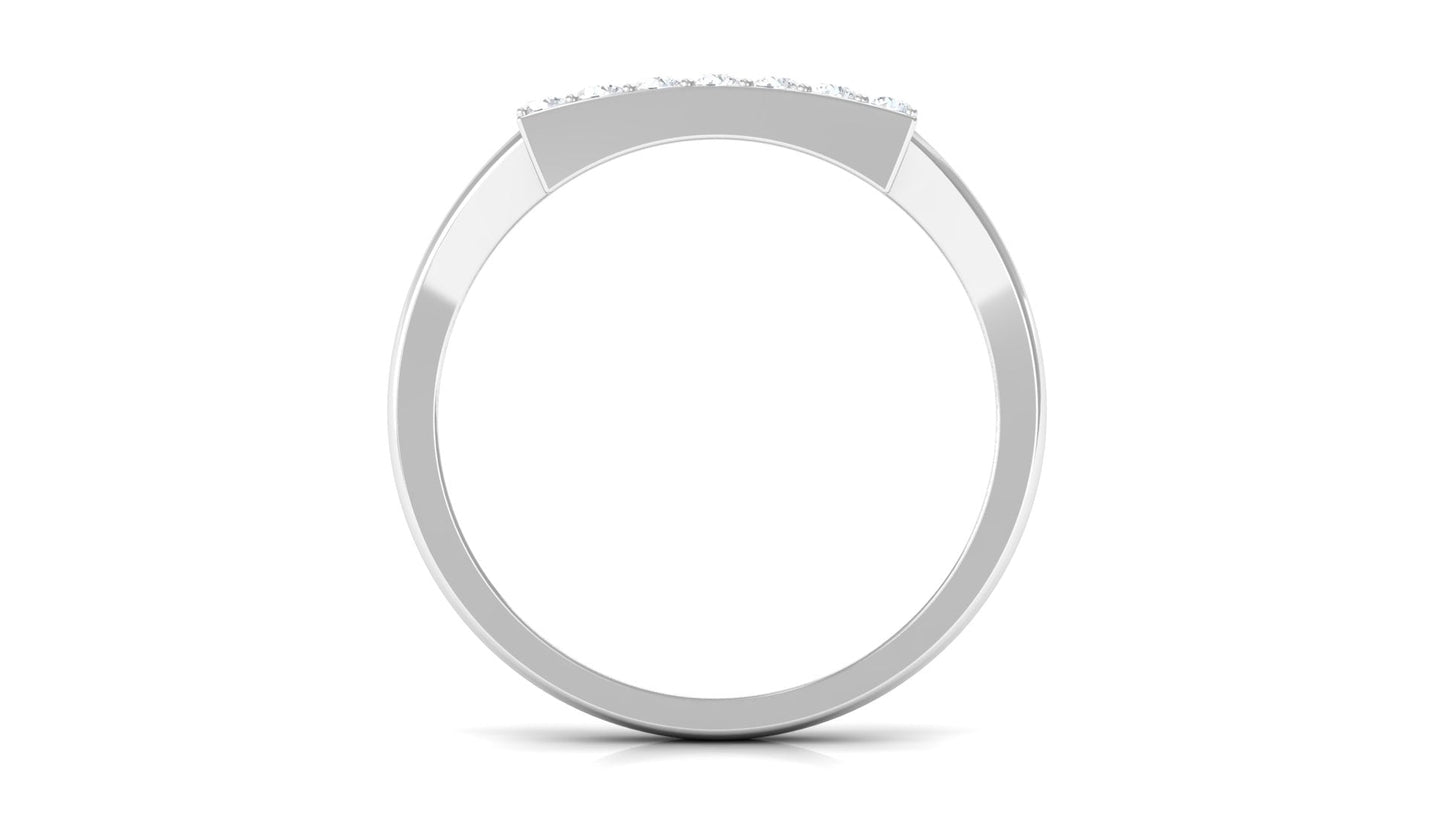 Natural Mens Diamond Band Ring with Black Enamel