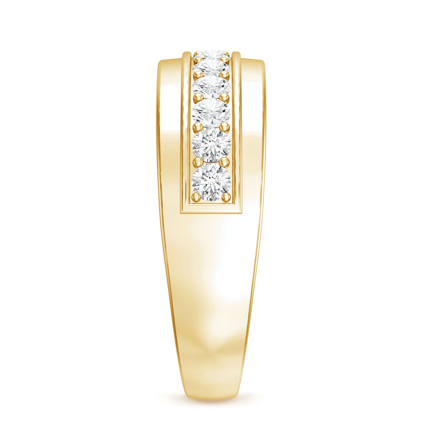 Lab Grown Diamond Half Eternity Mens Wedding Band