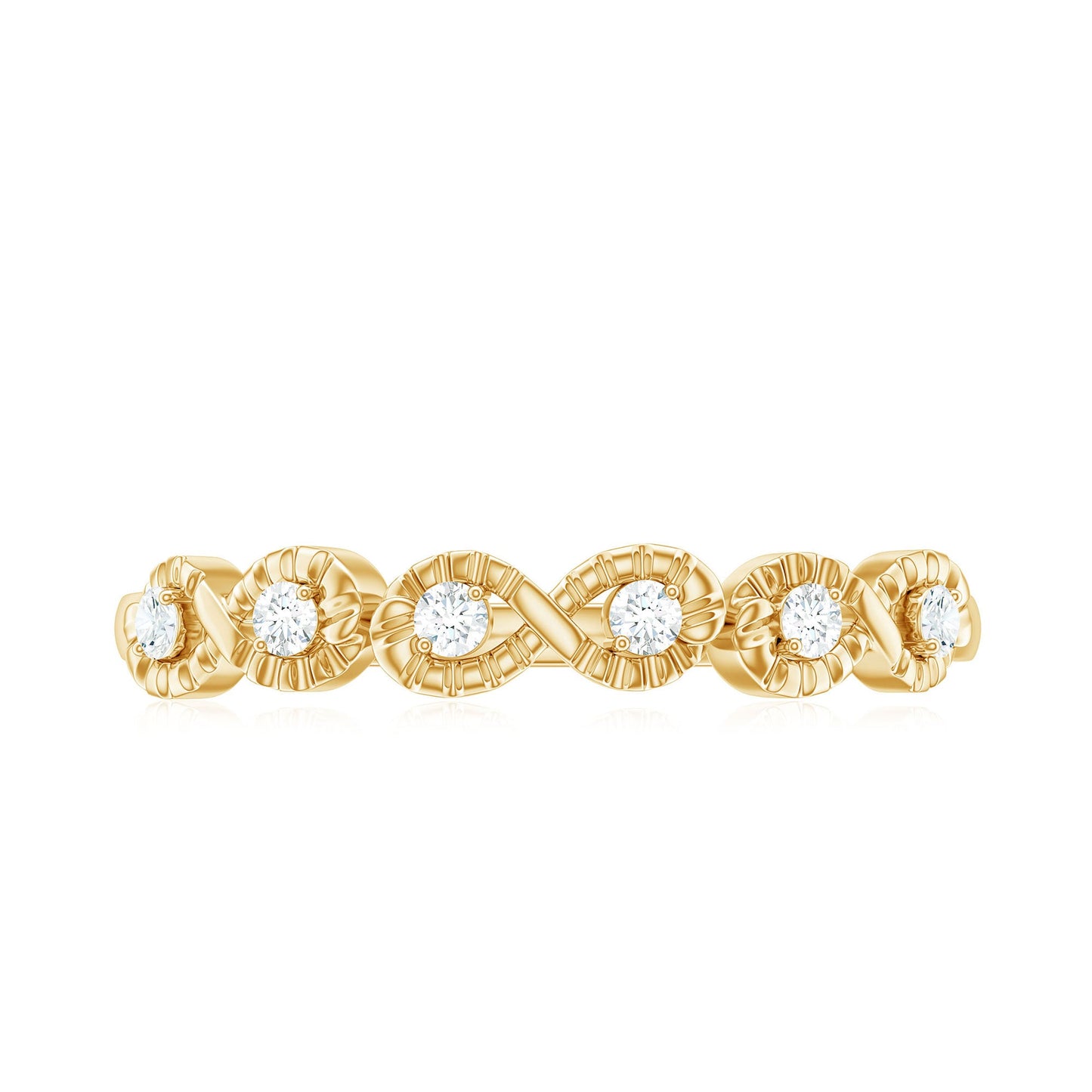 Real Diamond Half Eternity Infinity Ring