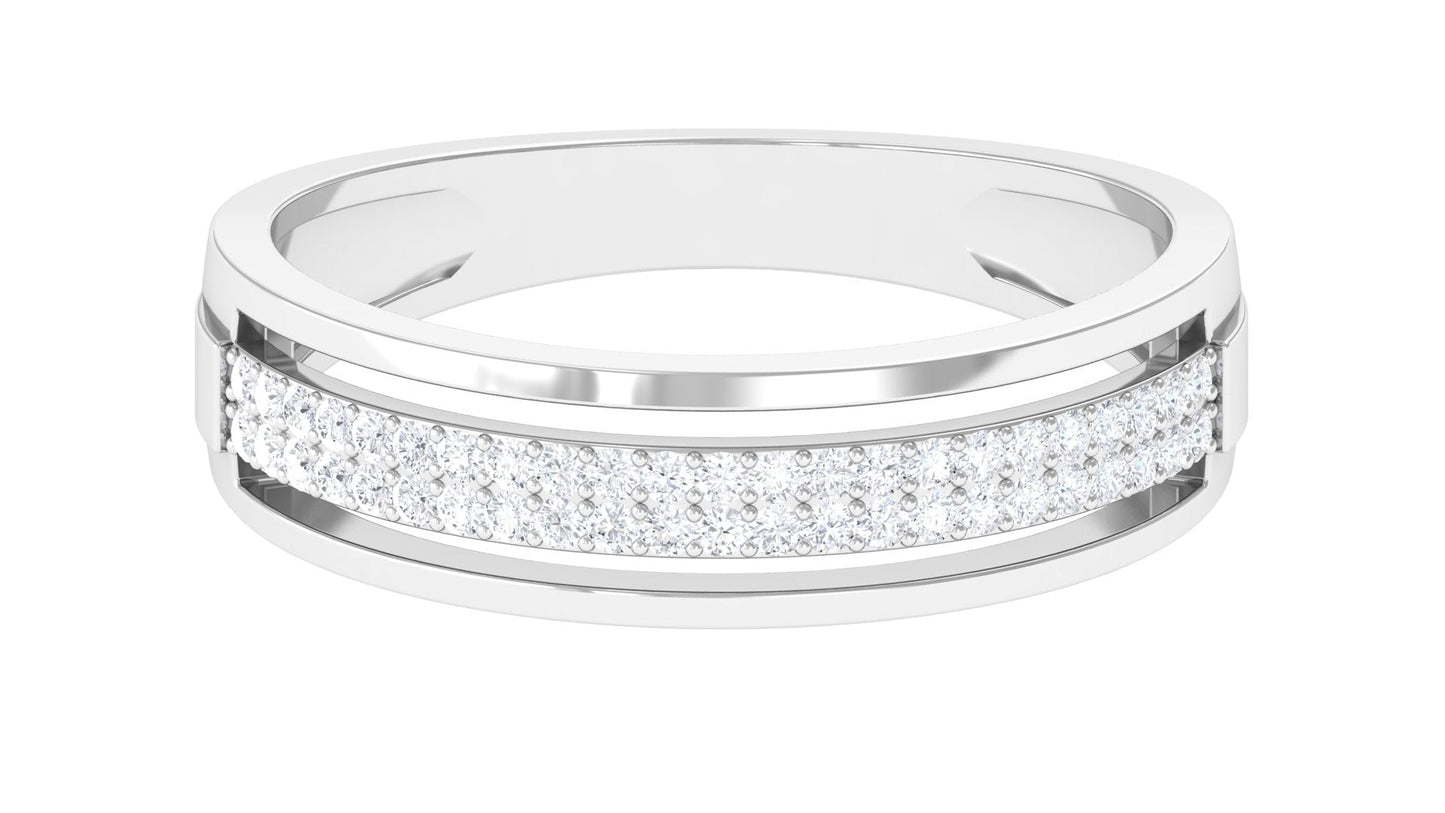 Certified Natural Diamond Half Eternity Mens Wedding Band