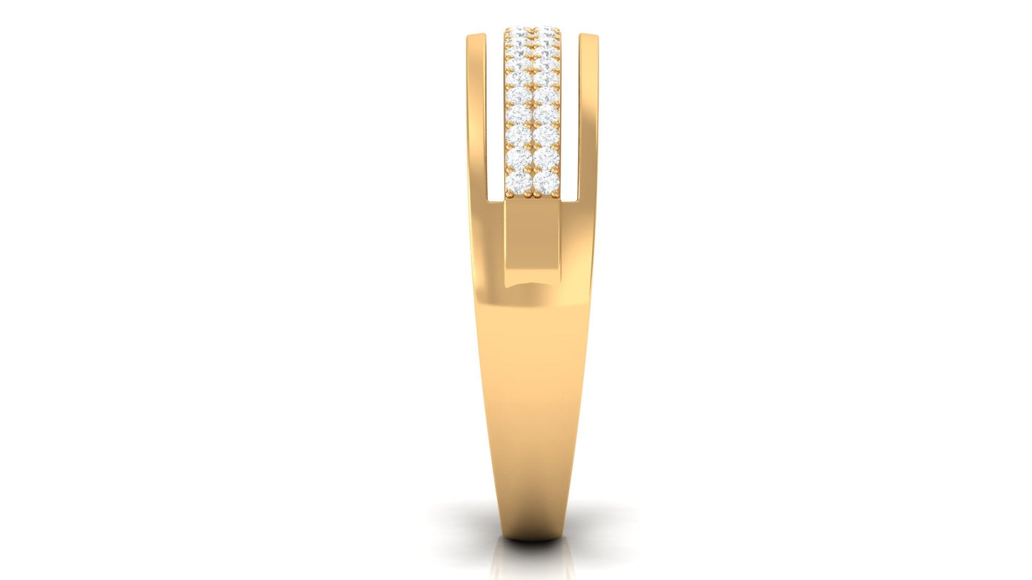 Certified Natural Diamond Half Eternity Mens Wedding Band