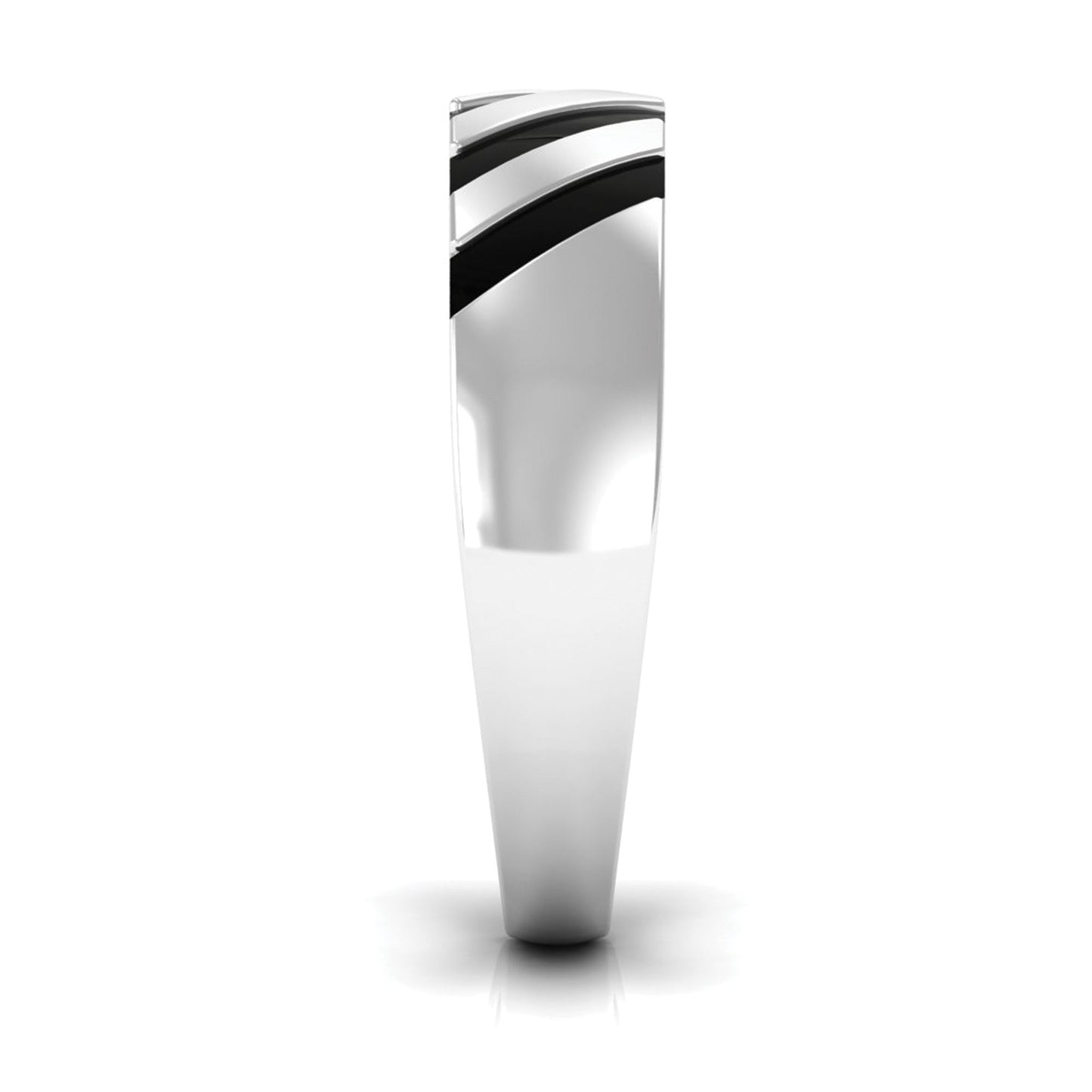 Real Diamond Enamel Band Ring in Flush Setting