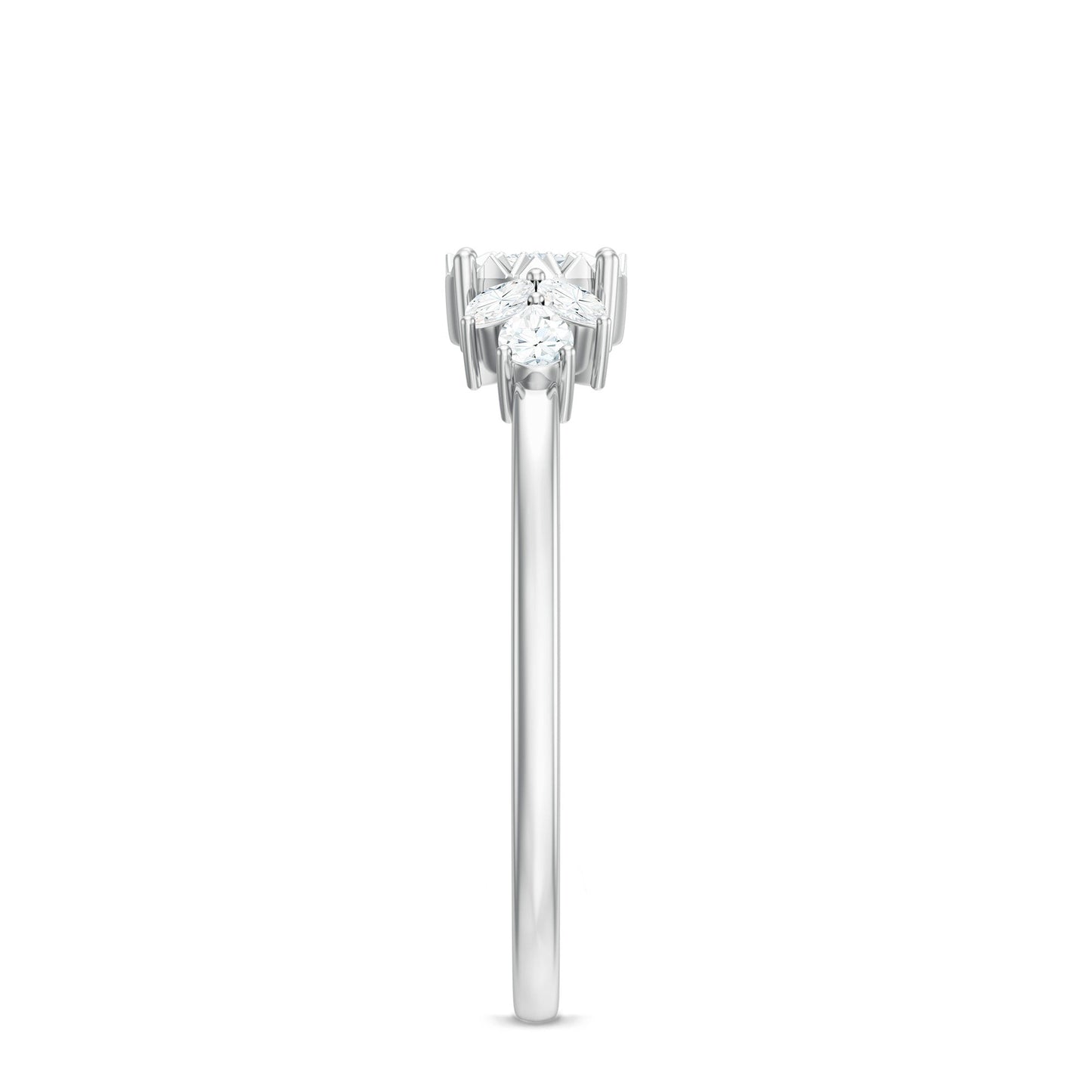 Nature Inspired Diamond Leaf Promise Ring for Women