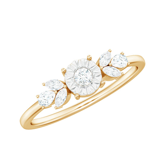 Nature Inspired Diamond Leaf Promise Ring for Women