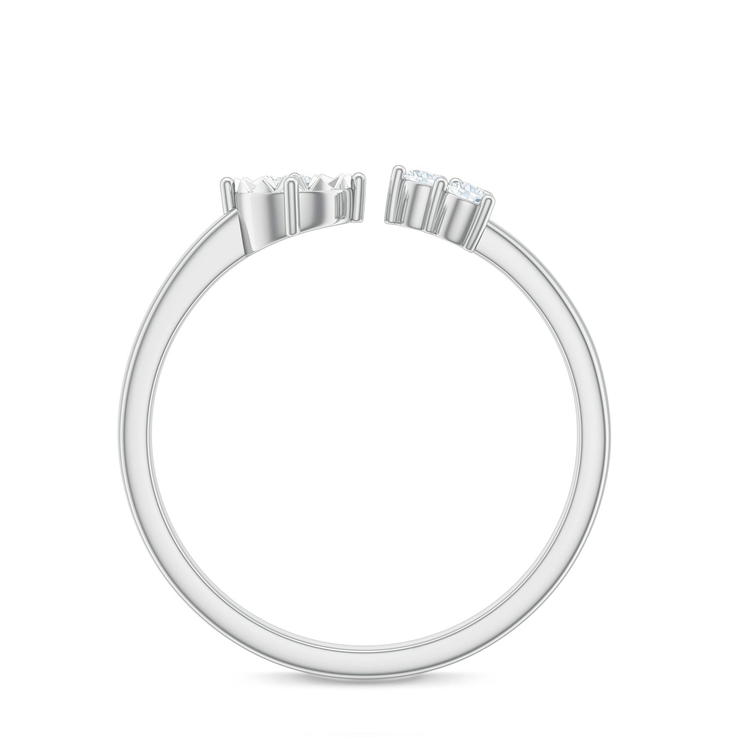 Certified Natural Diamond Cuff Ring for Women