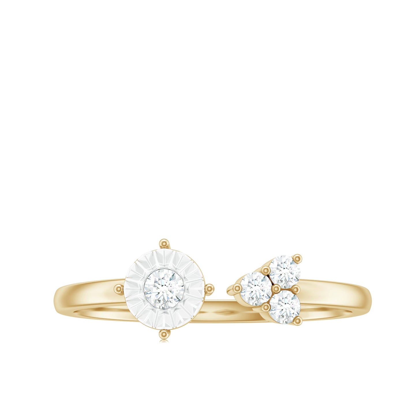 Certified Natural Diamond Cuff Ring for Women