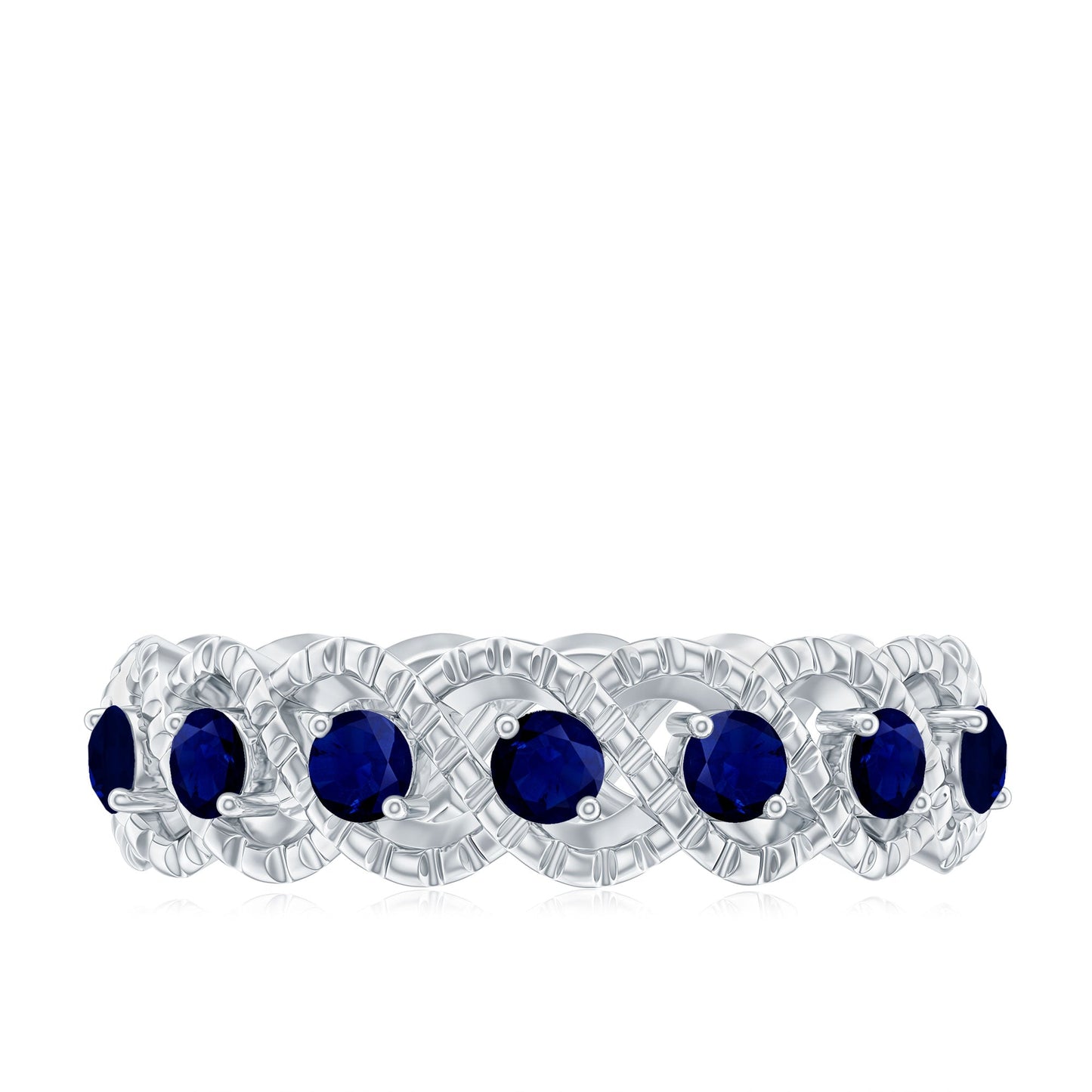 Natural Blue Sapphire Infinity Band For Anniversary